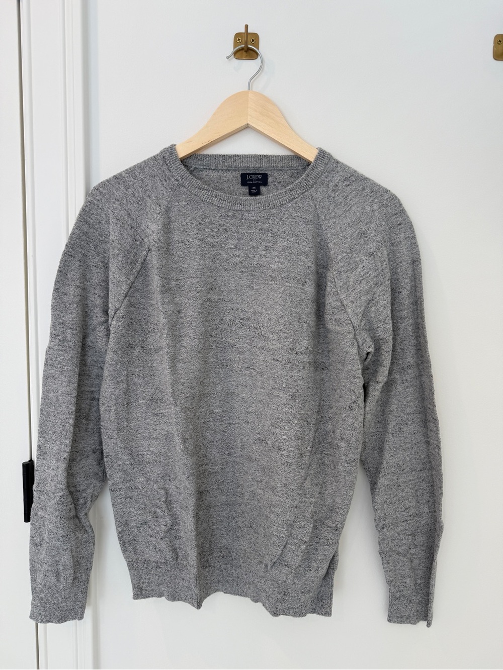 J. Crew Light Gray Cotton Crewneck Sweater